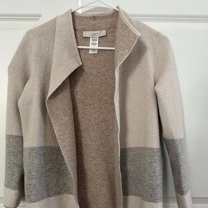 LOFT Petite Striped Open-Front Cardigan – XSP